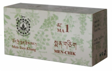 Sorig Men-chik (Sorig Men-Cheek) - tibetische Kräutermischung, regt Blutkreislauf, Verdauung, Stoffwechsel an, reinigt den Körper, bei niedrigem Blutdruck, Kältegefühl, "Wind" Störungen,  30 Beutel, 75 g