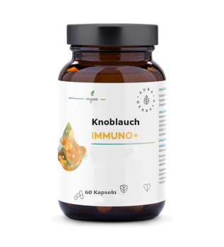 Immuno+, 60 Kapseln, Knoblauch, Zimt, Holunder, bei Erkältung, für Durchblutung, gegen Bakterien, für Immunsystem